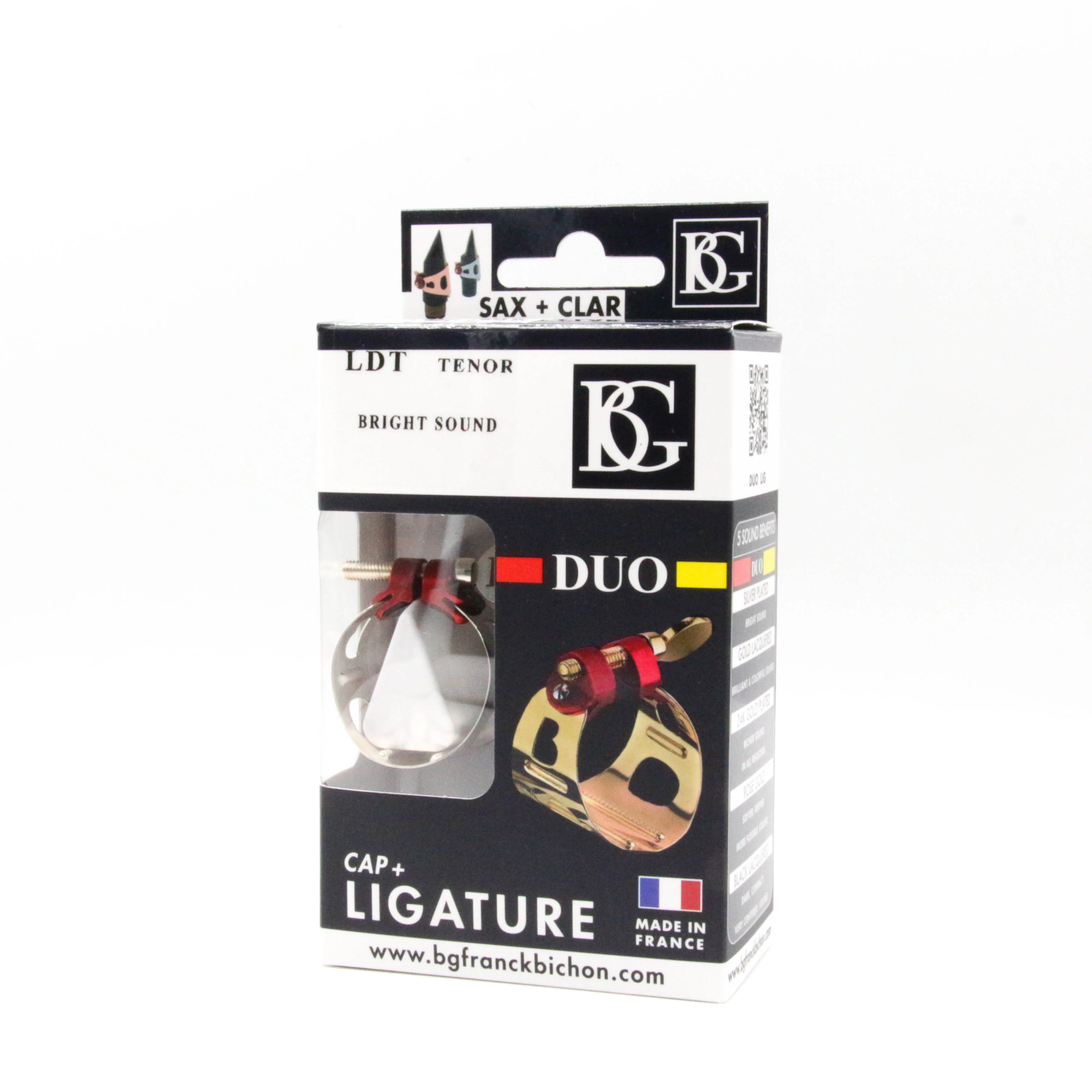 Ligature BG DUO plaquée argent pour saxophone ténor - Image 4